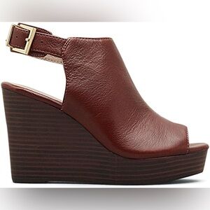 KENNETH COLE NEW YORK OLCOTT BRANDY WEDGE SANDAL BNWT